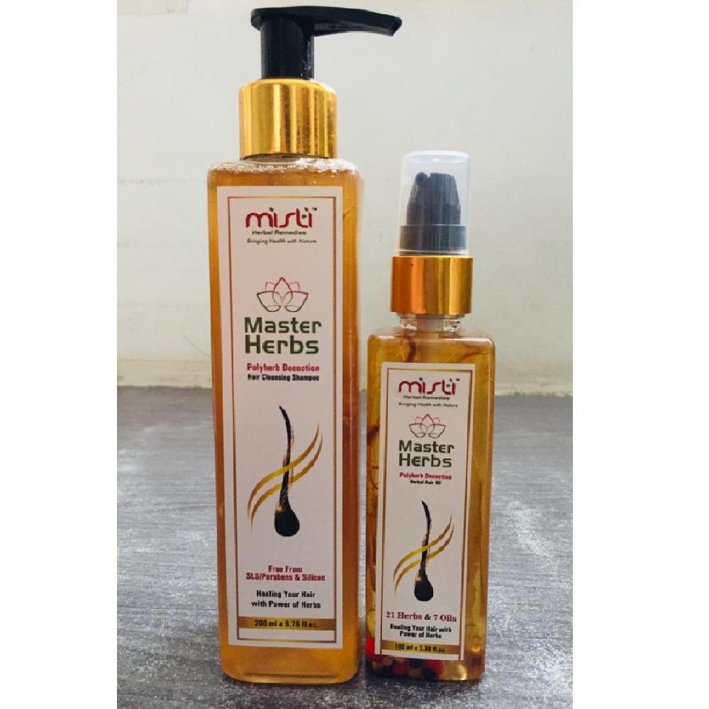 Misti Herbal Combo Pack || Hair Cleansing Shampoo 200ml & Oil 100ml -  Ayubazar
