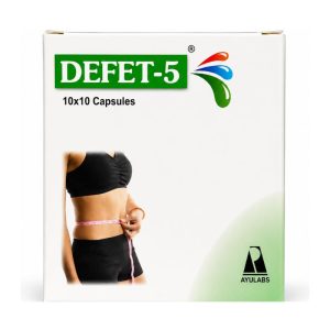 Ayulabs Defet – 5 Capsules || Pack Of 100 Caps || Useful In Weight Management