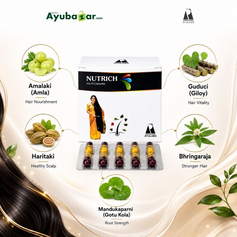 Ayulabs Nutrich Capsule || Pack Of 100 Caps || Useful For Hair Care - Image 2