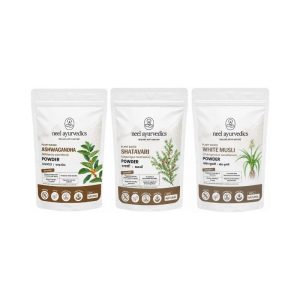 Neel Ayurvedics Ashwagandha 100g, Shatavari 100g & Safed Musali 50g Powder || Useful For Body Strength