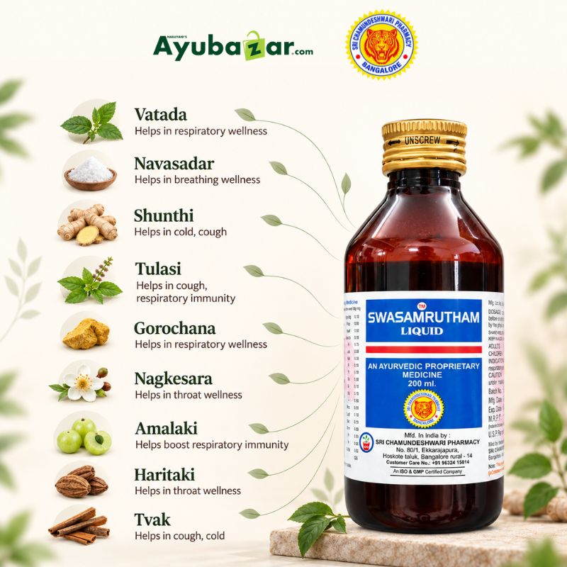 Swasamrutham Liquid || Pack Of 200 Ml || Useful For Respiratory Health - Image 4